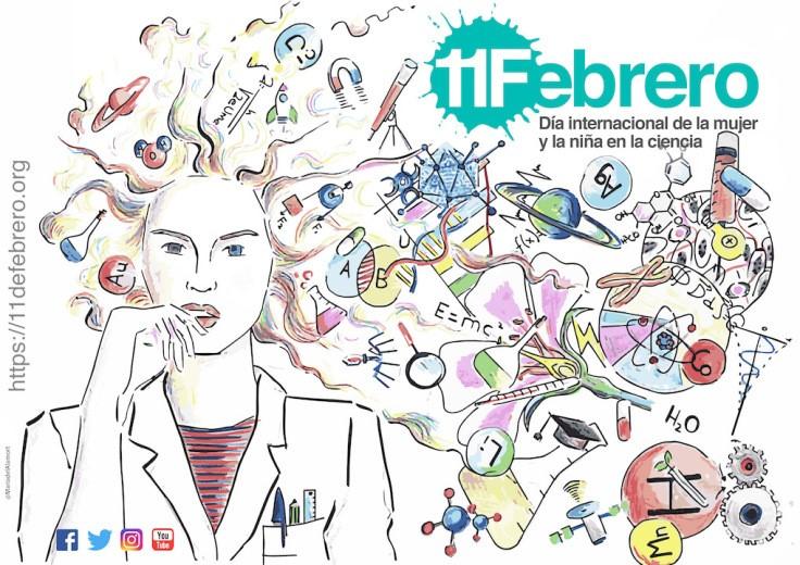 Cartel día internacional de la mujer y la niña en la ciencia 2019