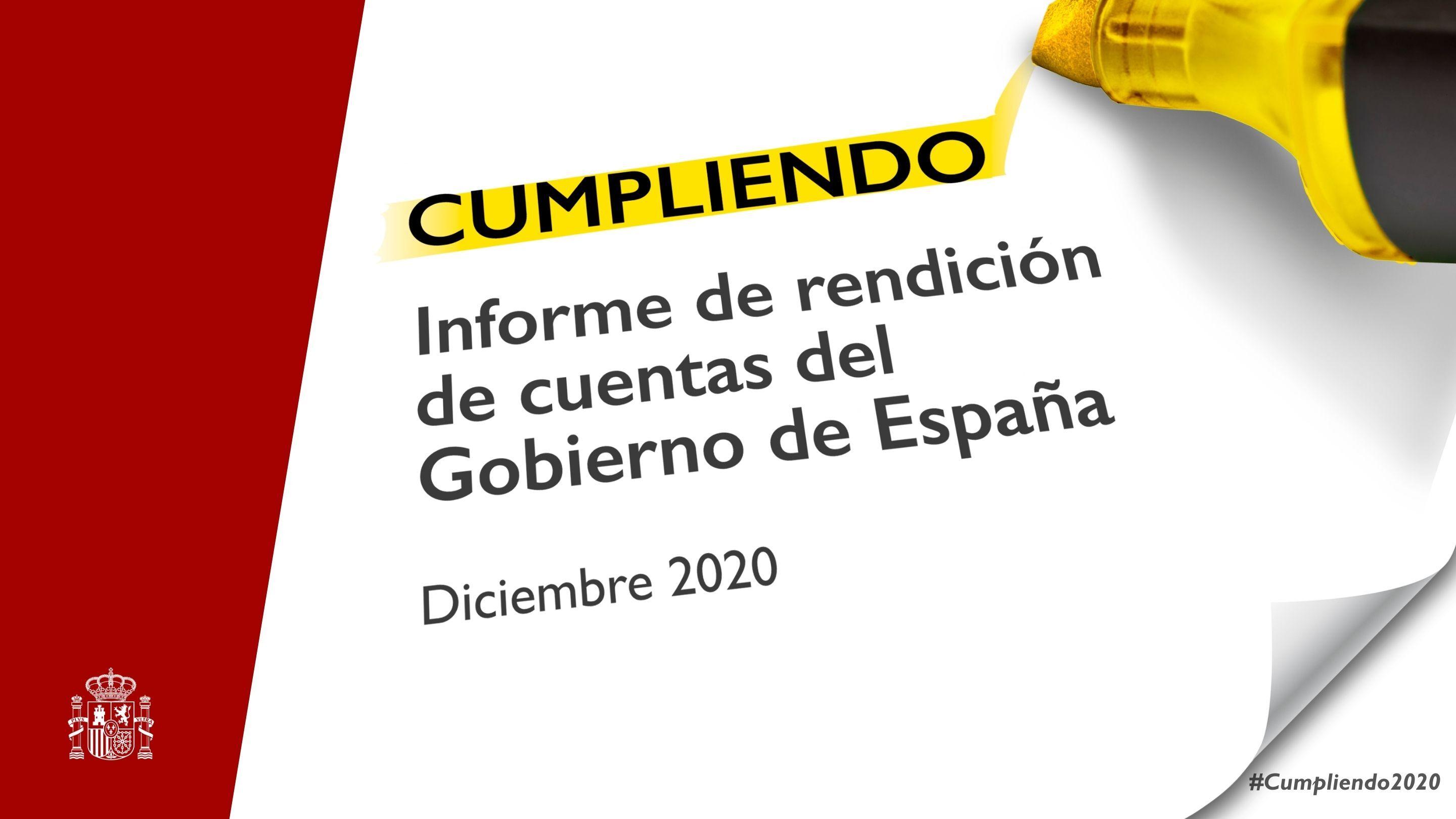 Cartel Cumpliendo. Informe de rendición de cuentas del Gobierno de España